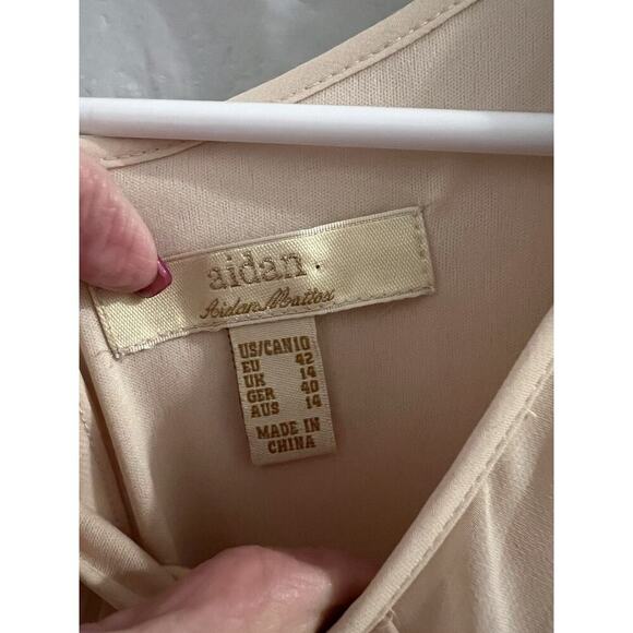 Aidan Aidan Matrix Blush Sequined Blouson Cocktail Dress Sz 10 - Picture 3 of 6